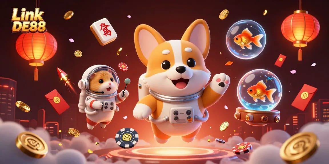 Experience the thrill with Link DE88 in a dynamic casino scene featuring unique game elements.