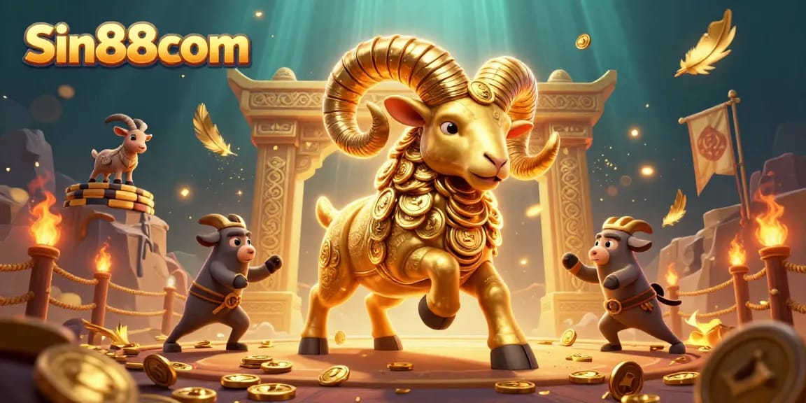 Engage with Sin88com's thrilling online gaming experience in a vibrant 3D casino scene.