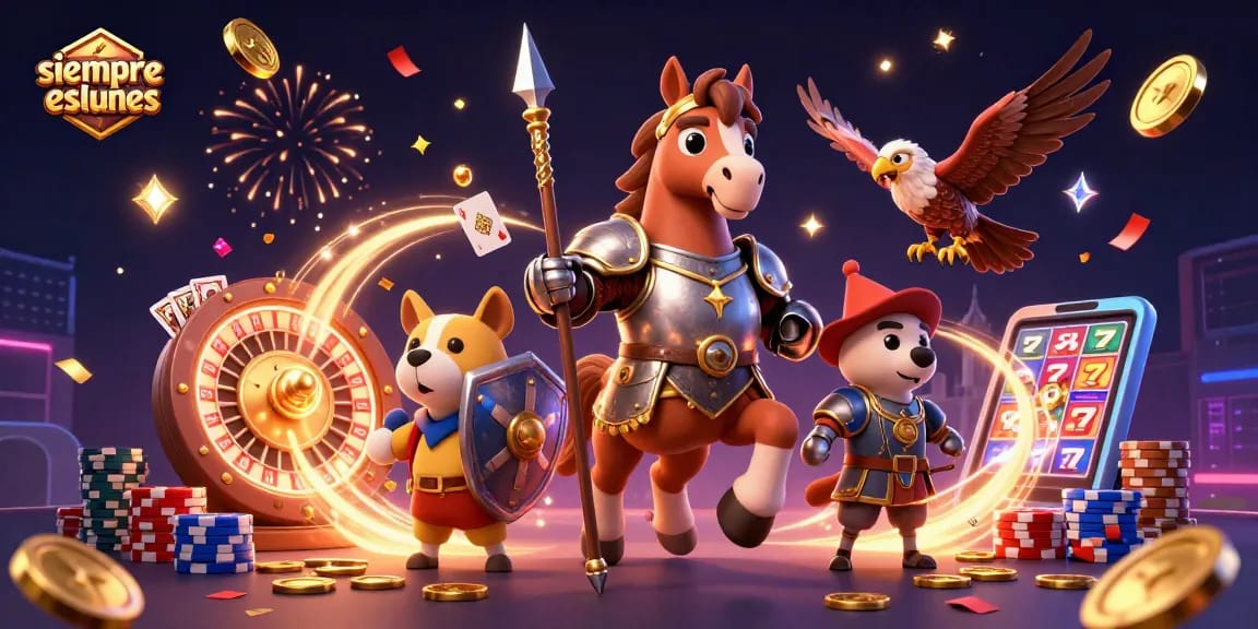 Engage in winning strategies with siempreeslunes in this vibrant casino illustration.