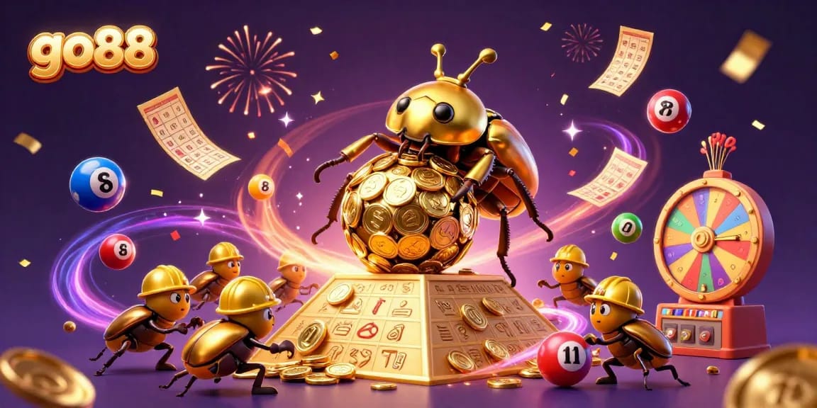 Engage with go88 and experience a dynamic world of vibrant lottery balls and golden treasures.