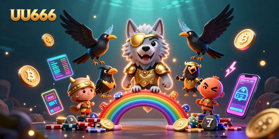 Experience the thrill of UU666 with vibrant characters and casino elements in a dynamic scene.