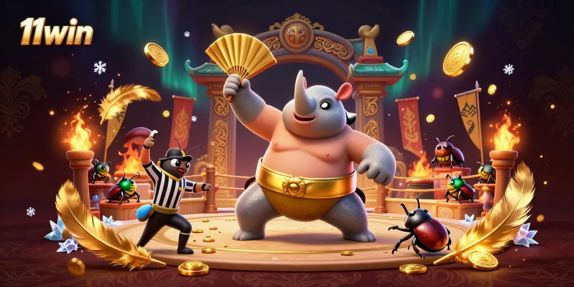 Experience thrilling gameplay with 11win's captivating sumo beetle champions in an electrifying arena.