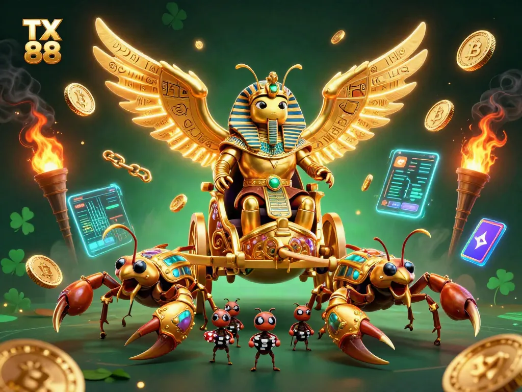 Spin the reels with TX 88, showcasing a vibrant 3D illustration of thrilling casino elements.