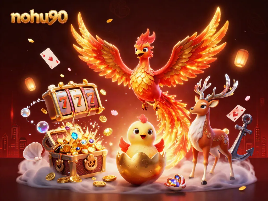 Engage with nohu90's thrilling online casino world featuring fiery characters and dynamic game elements.