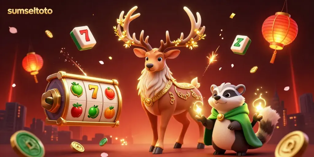 Engage with sumseltoto's vibrant casino world featuring animated characters and dynamic game elements.