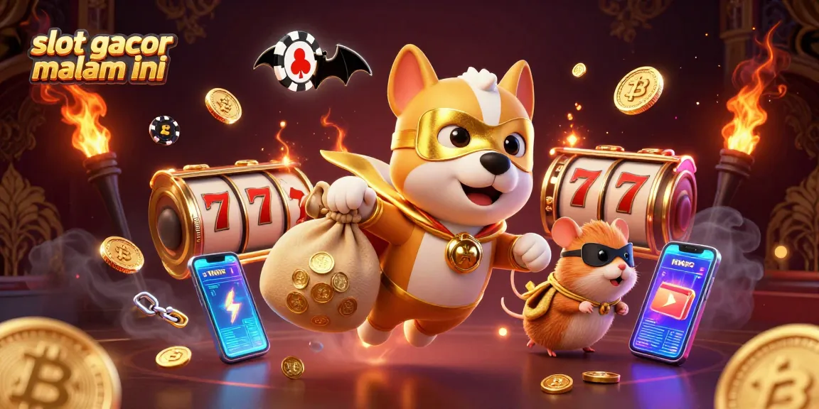 Experience the thrill of slot gacor malam ini with vibrant characters celebrating casino wins.