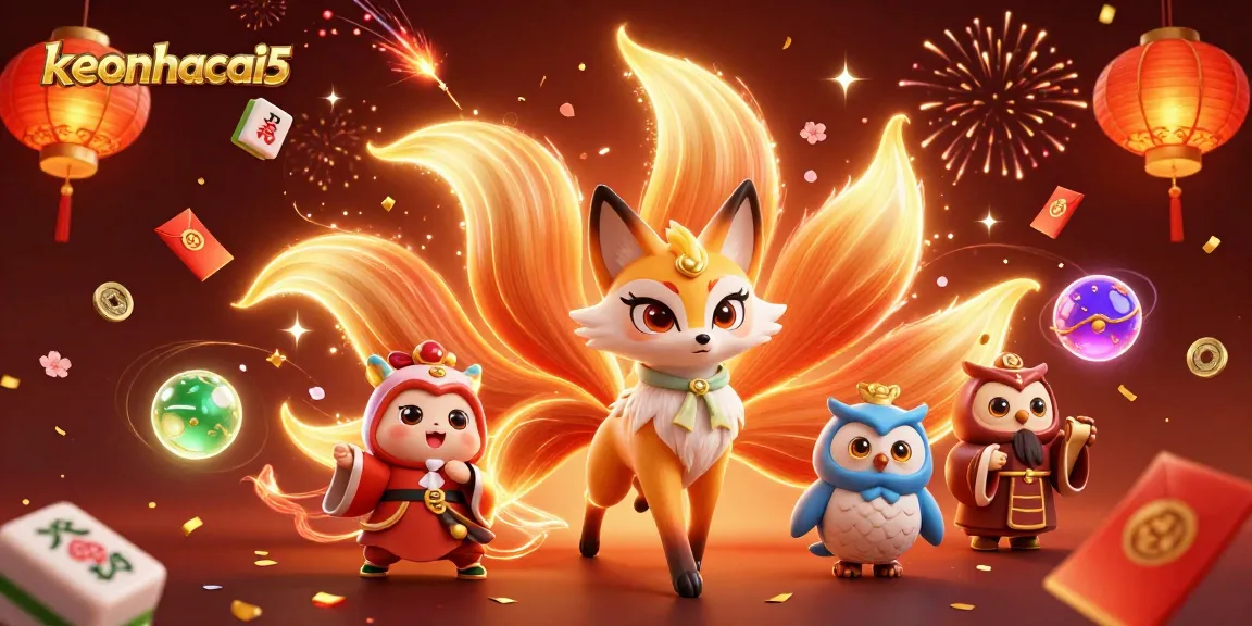 Engage in entertainment with keonhacai5's colorful 3D casino-themed illustration showcasing vibrant characters and festive elements.