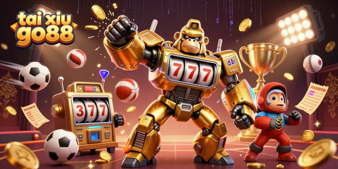 Engage in exciting actions with tai xiu go88 alongside dynamic sports elements in this 3D scene.