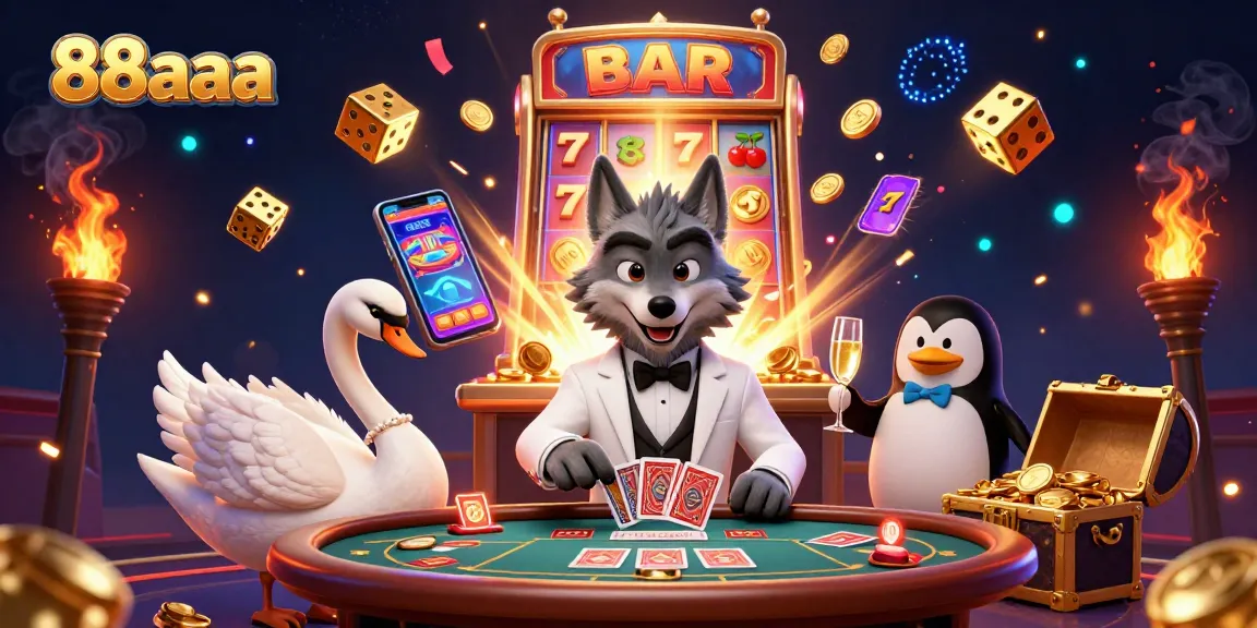 Experience jackpot excitement at 88aaa with dynamic 3D casino characters and vibrant gaming elements.