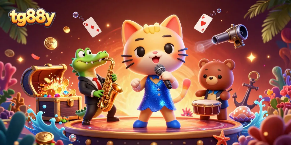 Experience thrilling gaming action at tg88y with vibrant characters in a lively casino scene.