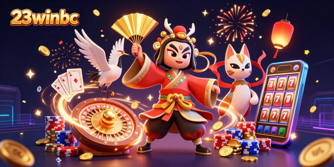Experience the excitement of 23winbc with kabuki warriors and vibrant casino elements.