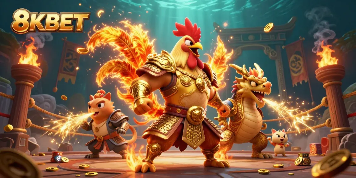 Bet with 8KBET and experience an epic battle of cartoon characters in a vibrant gaming arena.