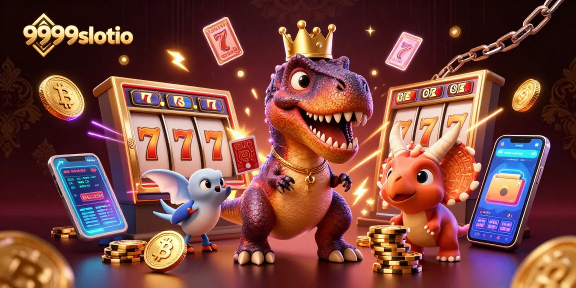 Enjoy the excitement of 999slotio's dynamic casino scene with characters and gameplay elements.